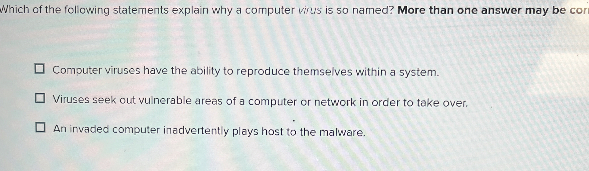 Which of the following statements explain why a