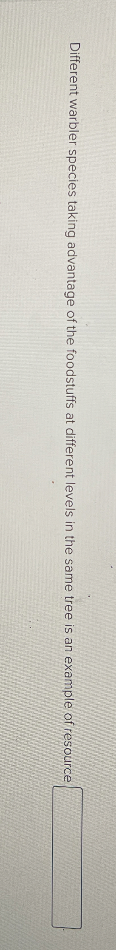 Different warbler species taking advantage of the