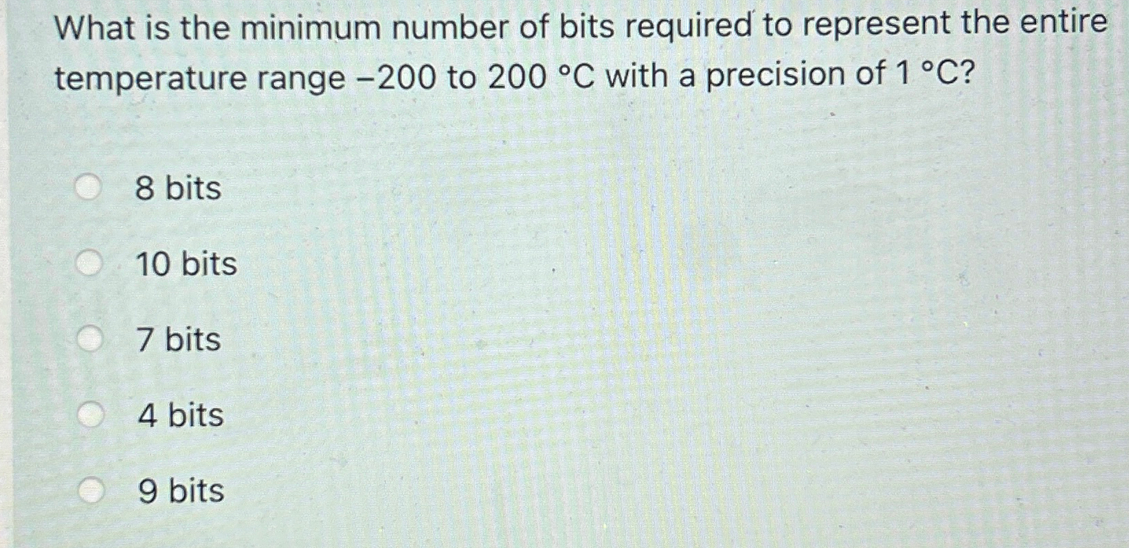 What is the minimum number of bits required to