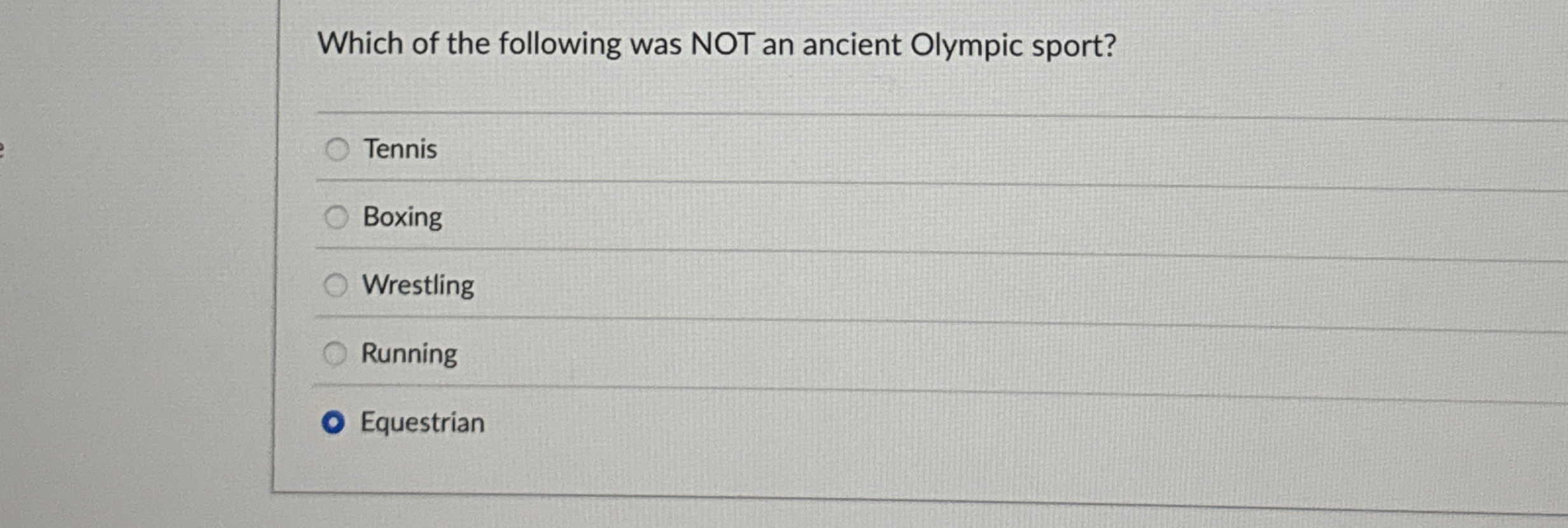 Which of the following was NOT an ancient Olympic