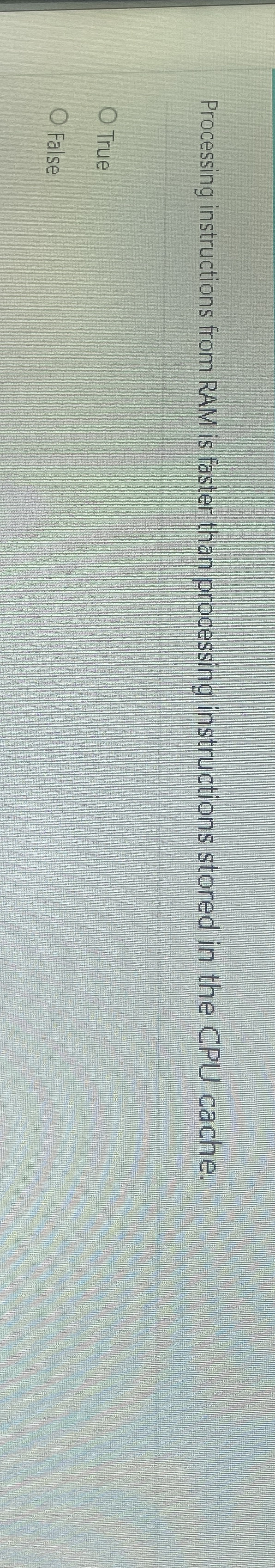 Processing instructions from RAM is faster than
