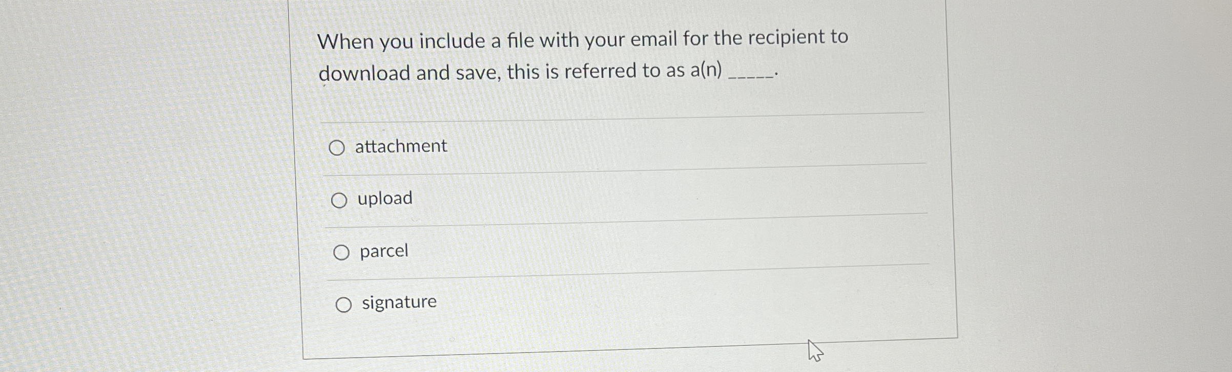 When you include a file with your email for the