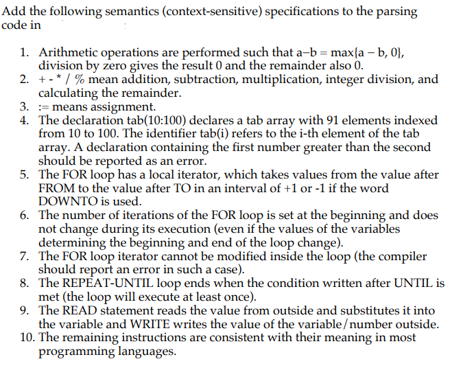 Add the following semantics ( context - sensitive