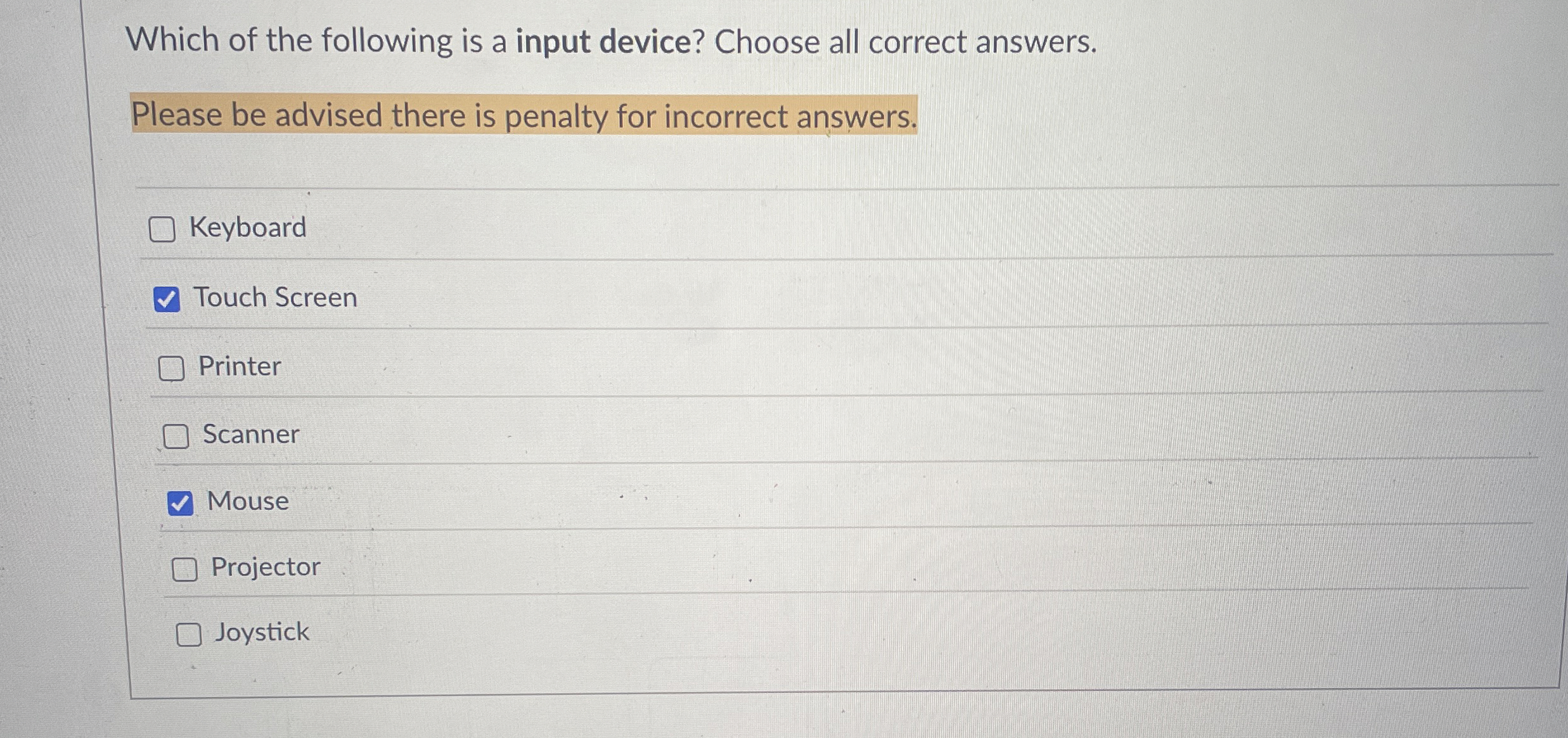 Which of the following is a input device? Choose