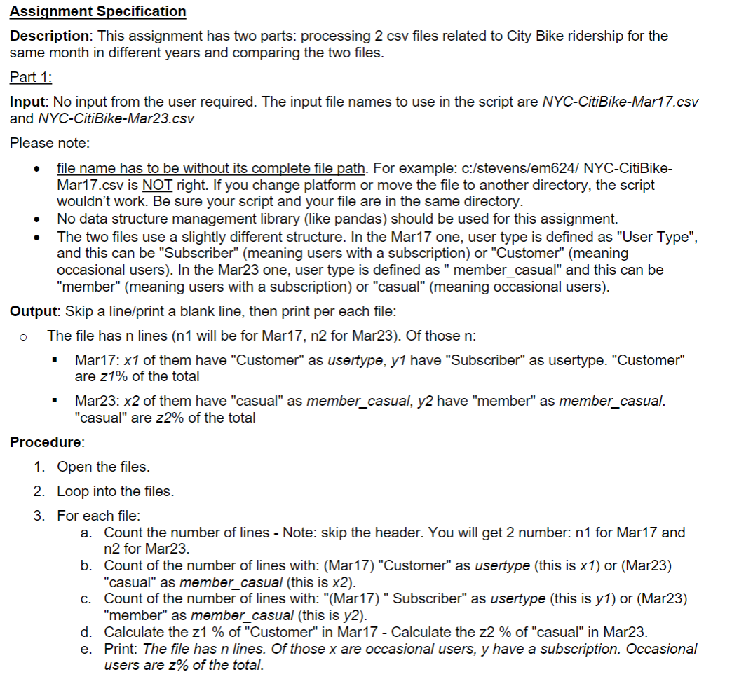 Assignment Specification Description: This