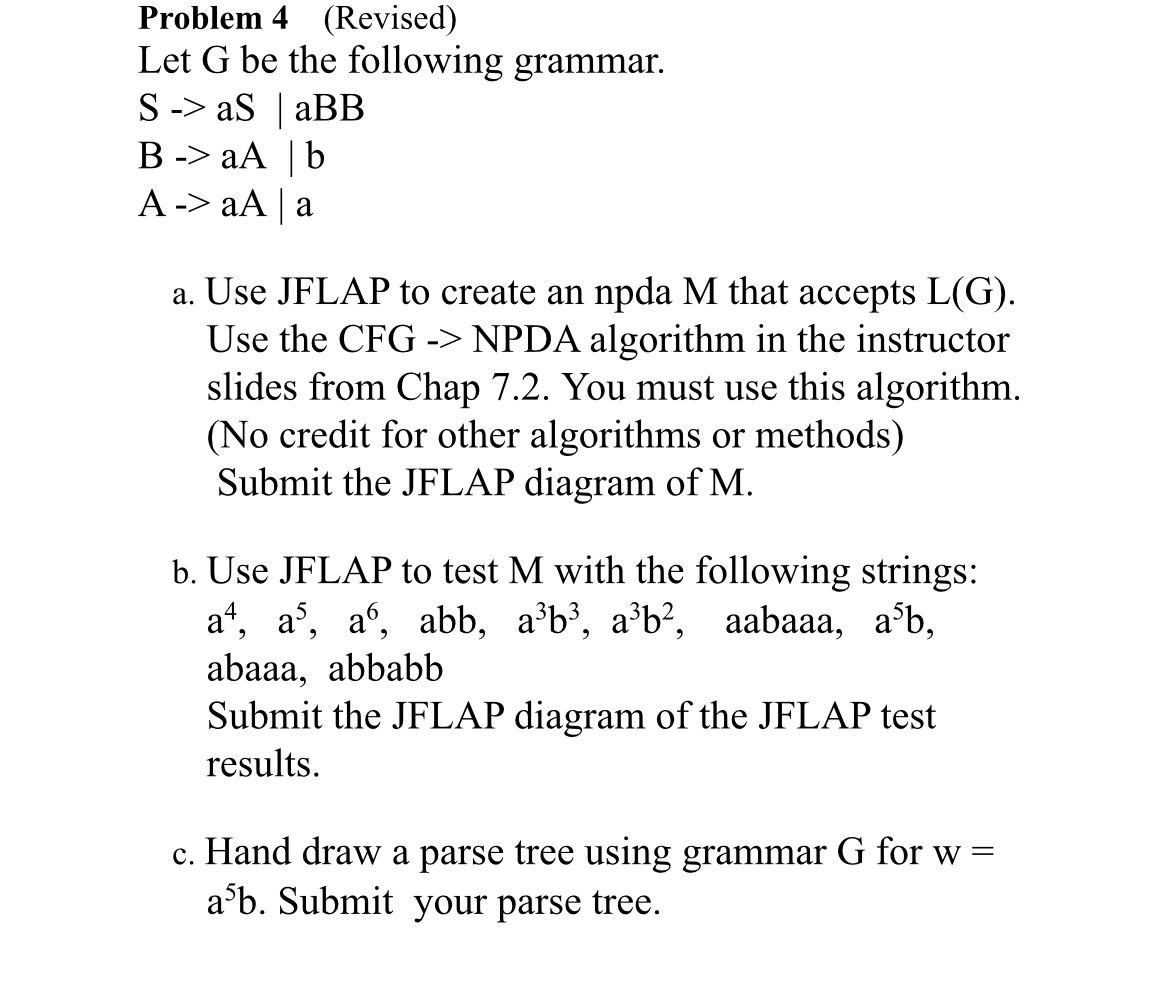 Problem 4 , ( Revised ) Let G be the following