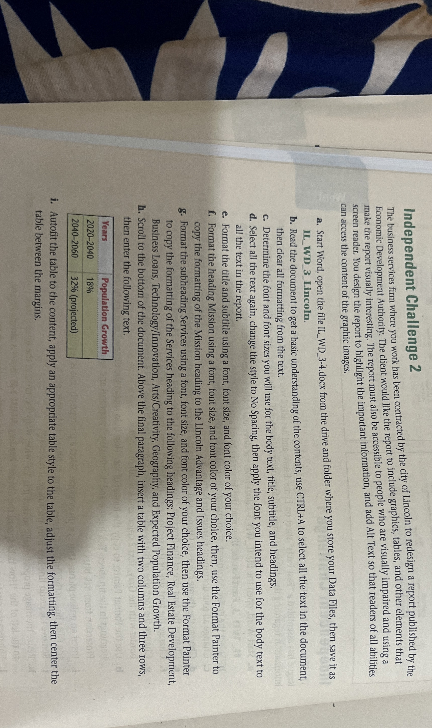 Independent Challenge 2 The business services