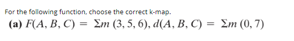 VFor the following function, choose the correct k