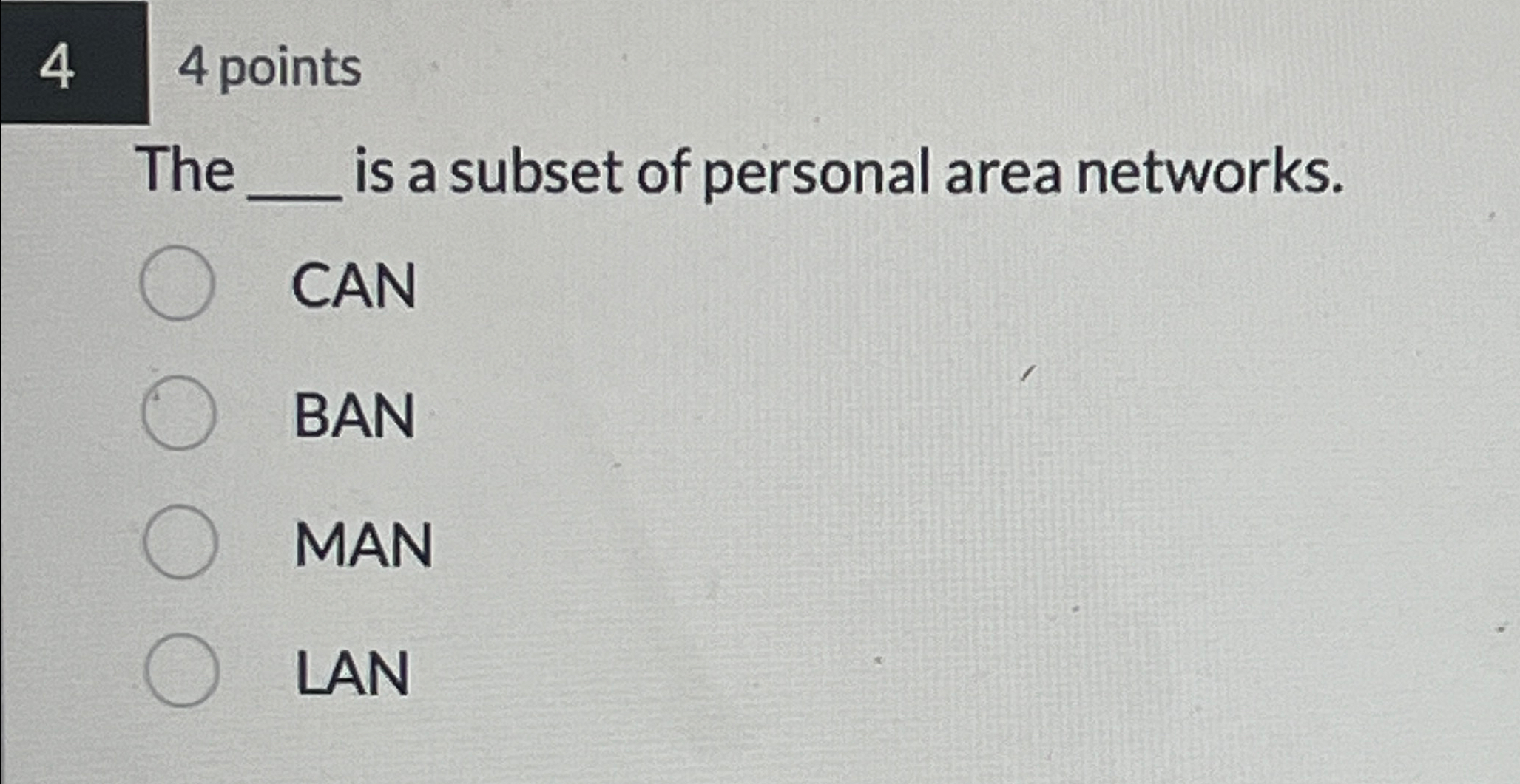 4 4 points The q , is a subset of personal area