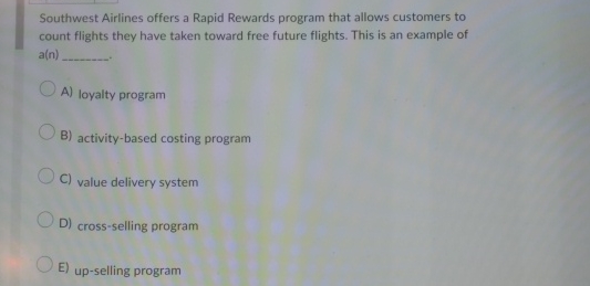 Southwest Airlines offers a Rapid Rewards program