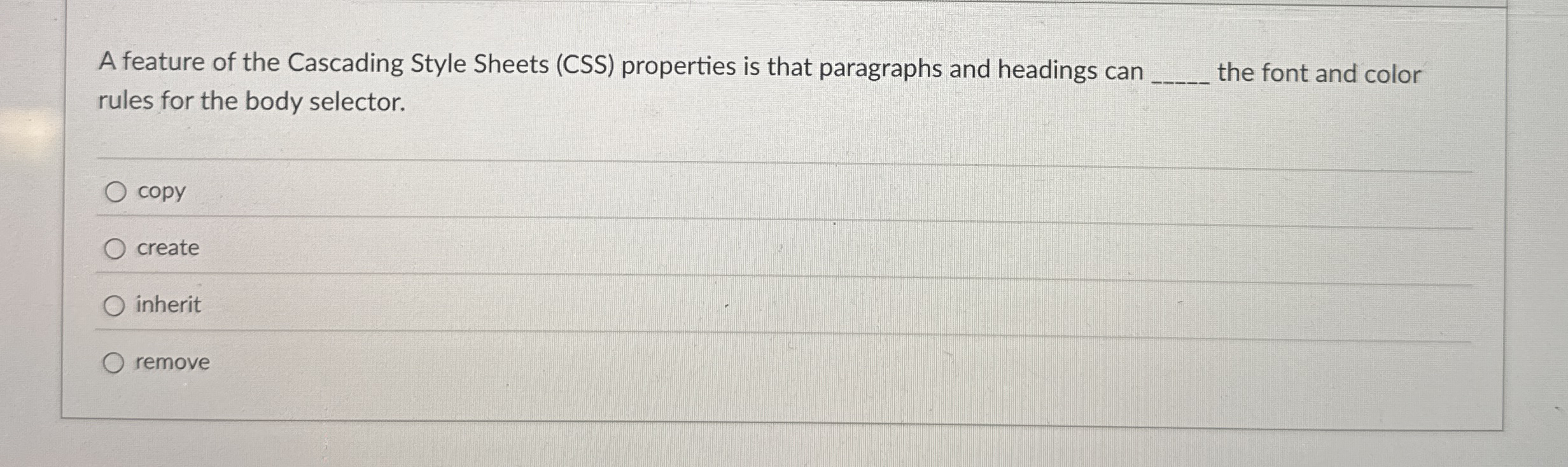 A feature of the Cascading Style Sheets ( CSS )