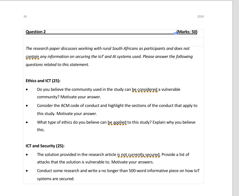 Question 2 ( Marks: 5 0 ) The research paper