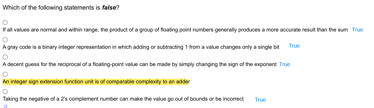 Which of the following statements is false? If