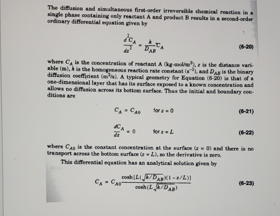 The diffusion and simultaneous first - order