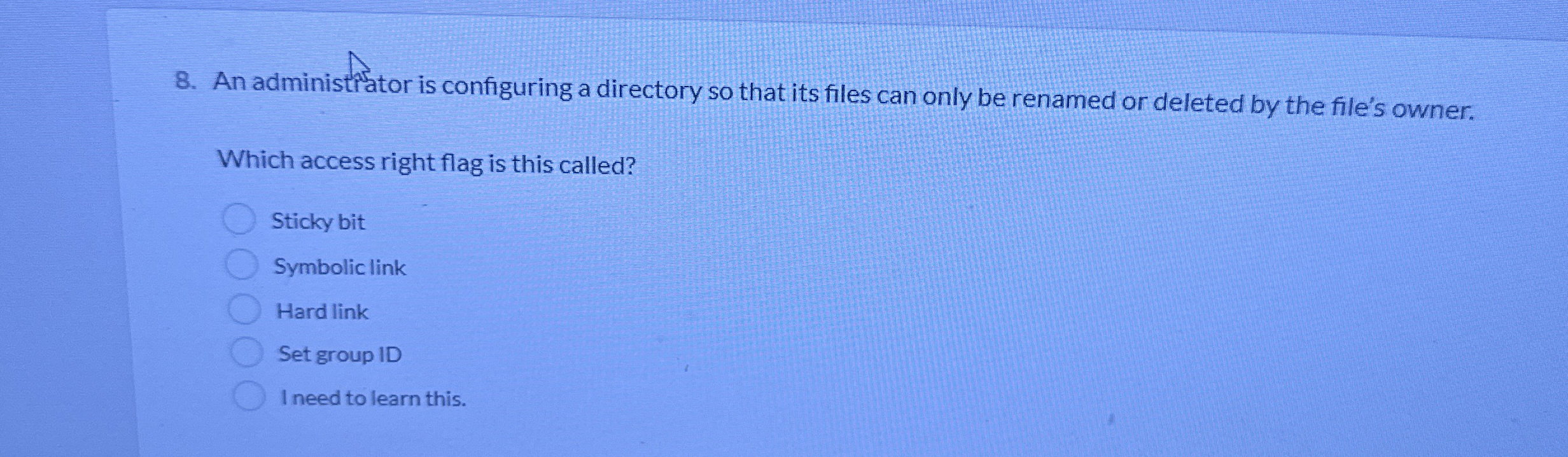 An administrator is configuring a directory so
