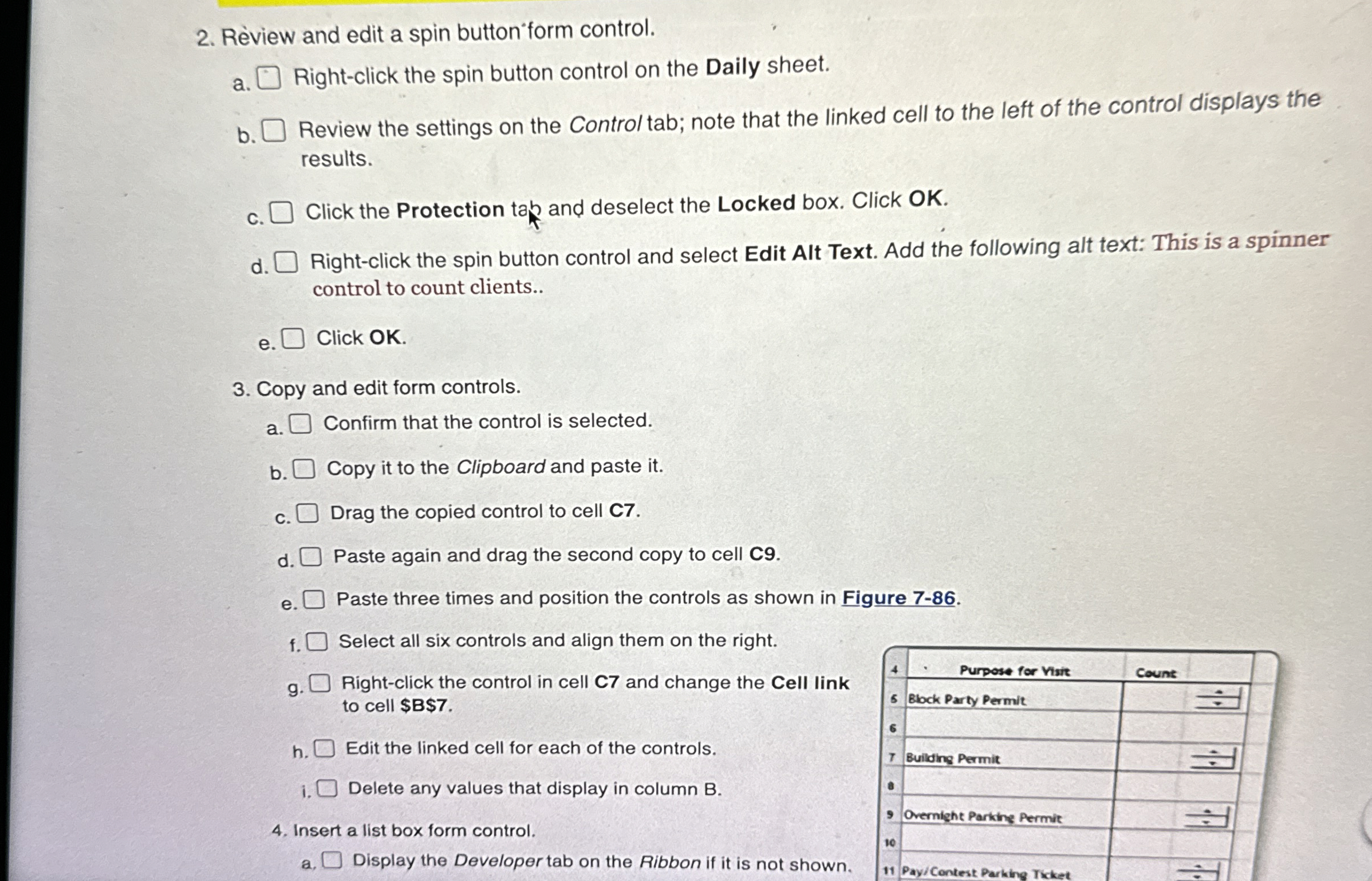 R view and edit a spin button form control. a .