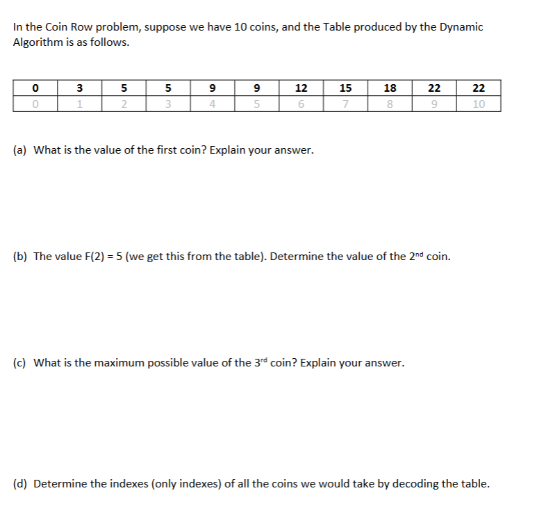 In the Coin Row problem, suppose we have 1 0