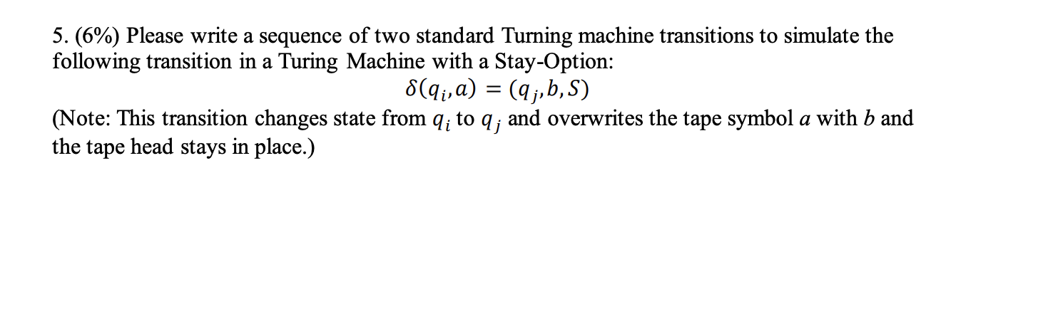 ( 6 % ) Please write a sequence of two standard