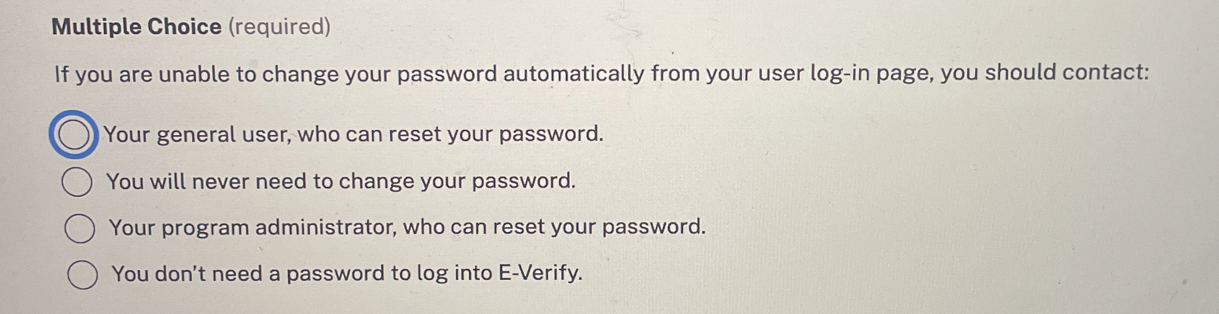 Multiple Choice ( required ) If you are unable to