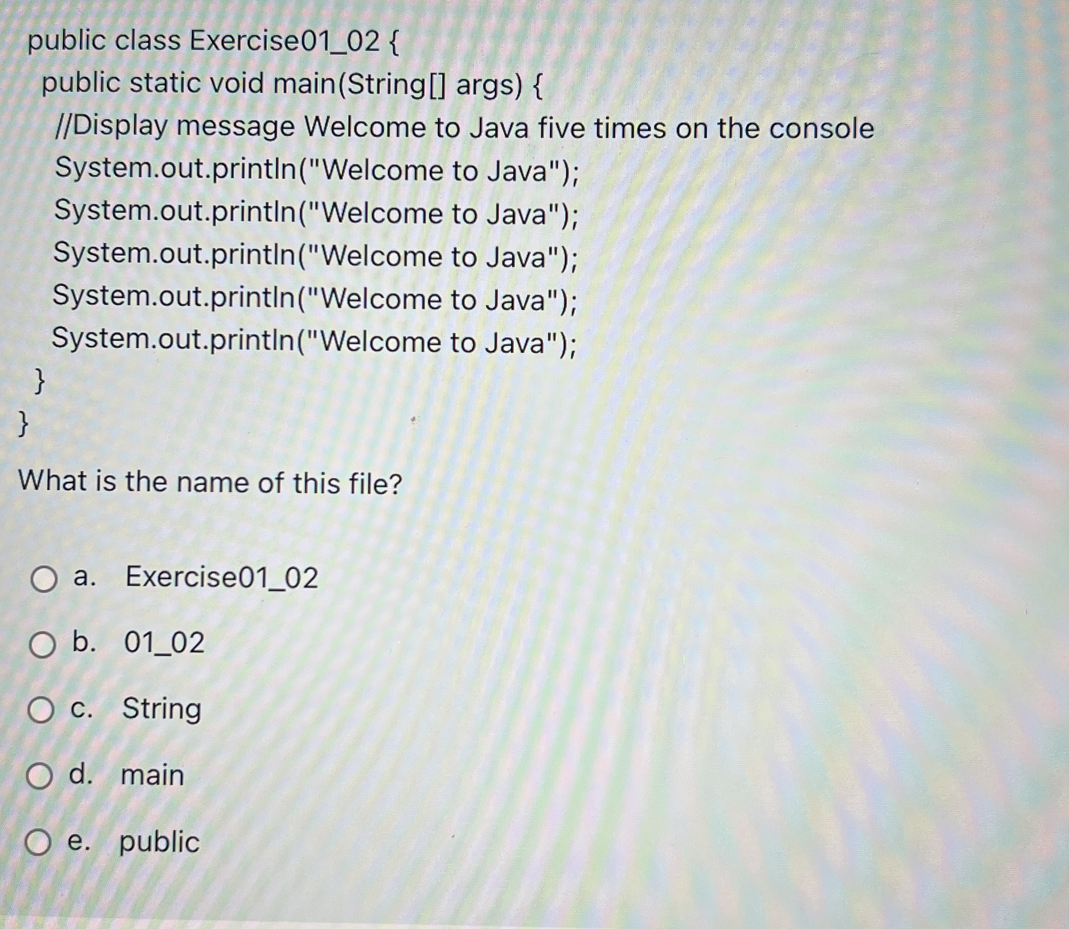 What is the name of this file?a . Exercise 0 1 _