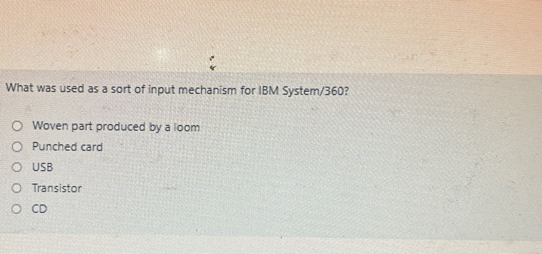 What was used as a sort of input mechanism for