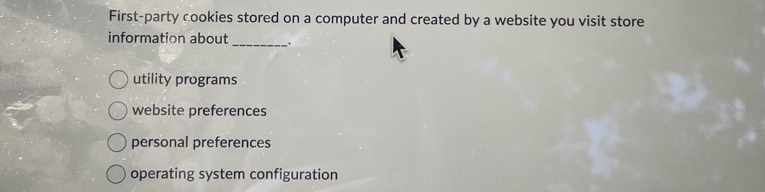 First - party cookies stored on a computer and