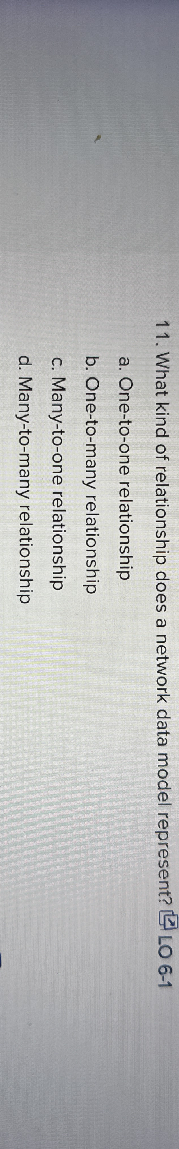 What kind of relationship does a network data