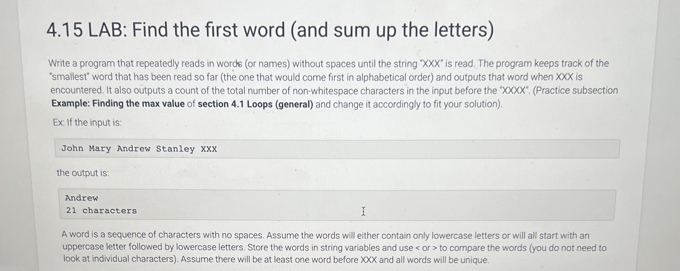 C Please in c plus plus + + 4 . 1 5 LAB: Find the