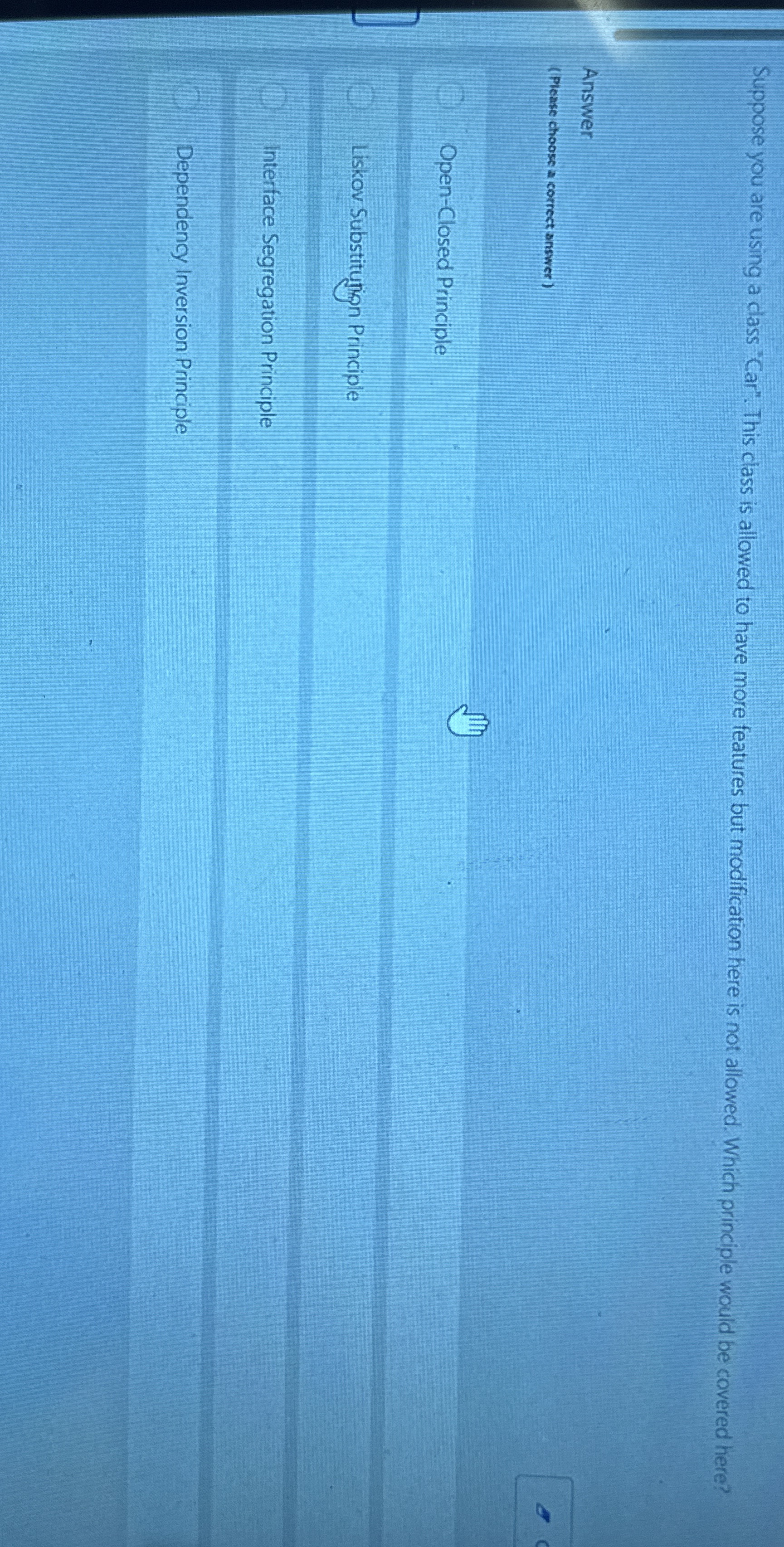 nanmer 3 Suppose you are using a class "Car".