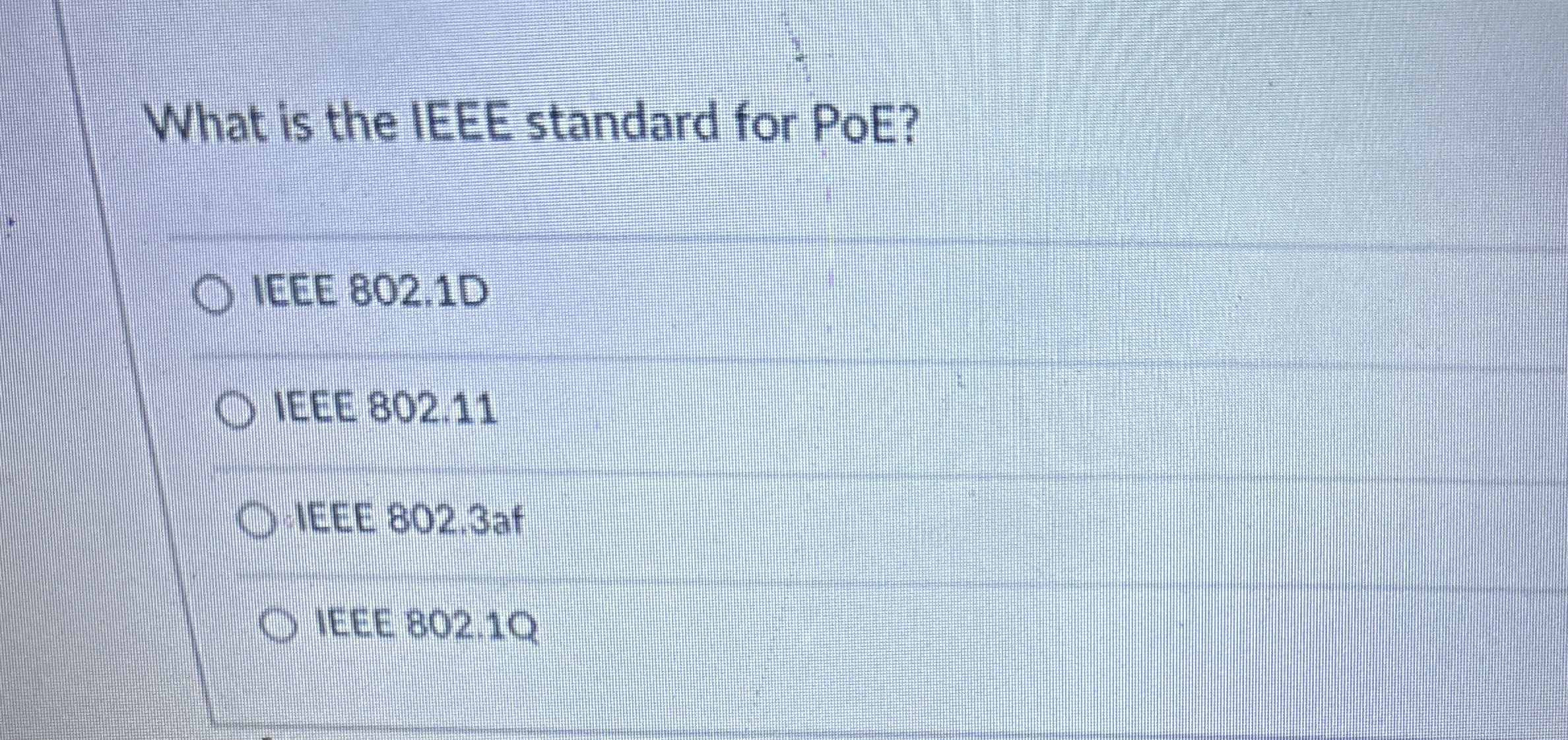 What is the IEEE standard for PoE? IEEE 8 0 2 . 1