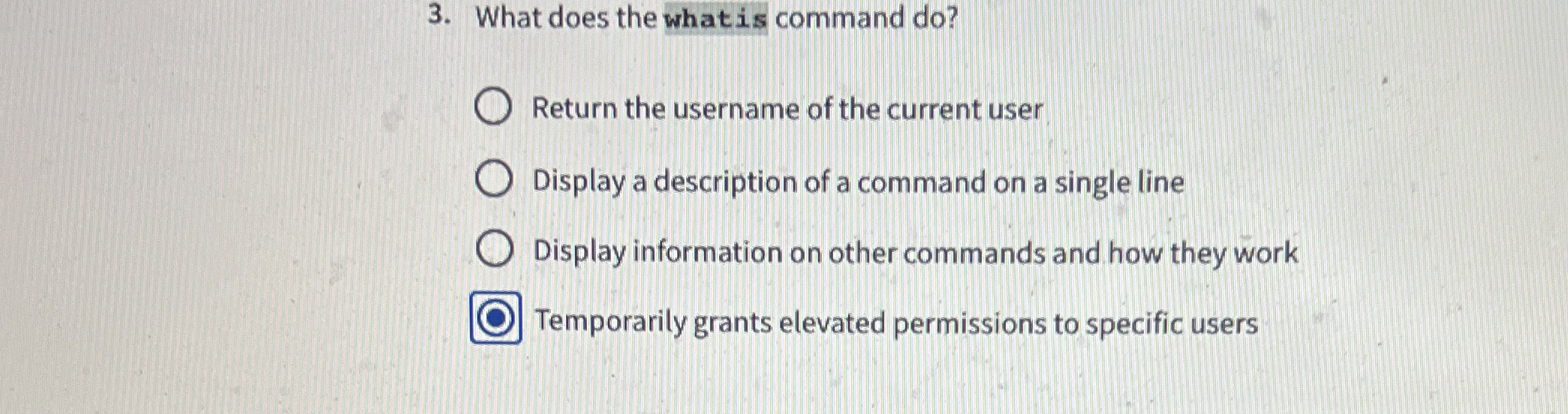 What does the what is command do ? Return the