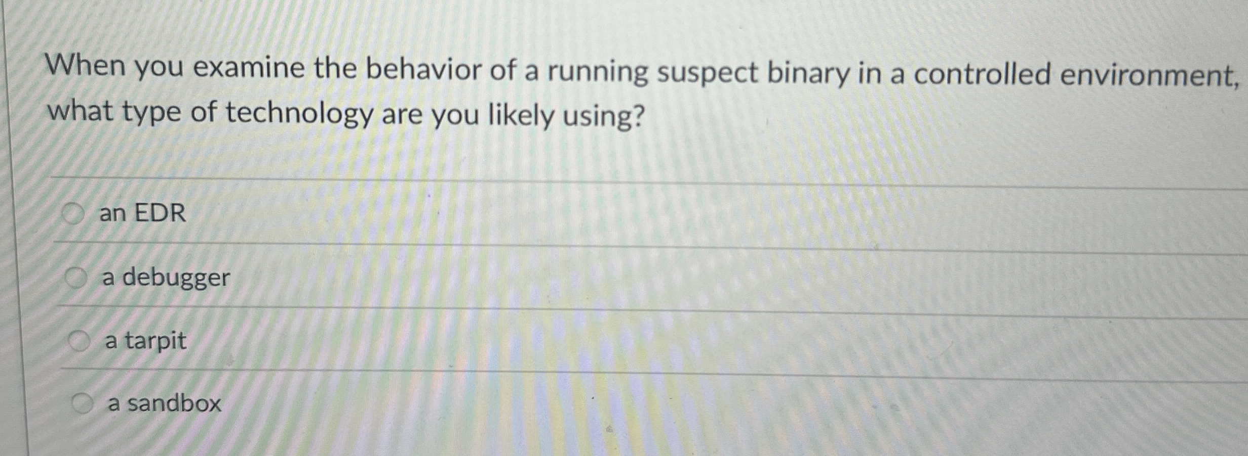 When you examine the behavior of a running