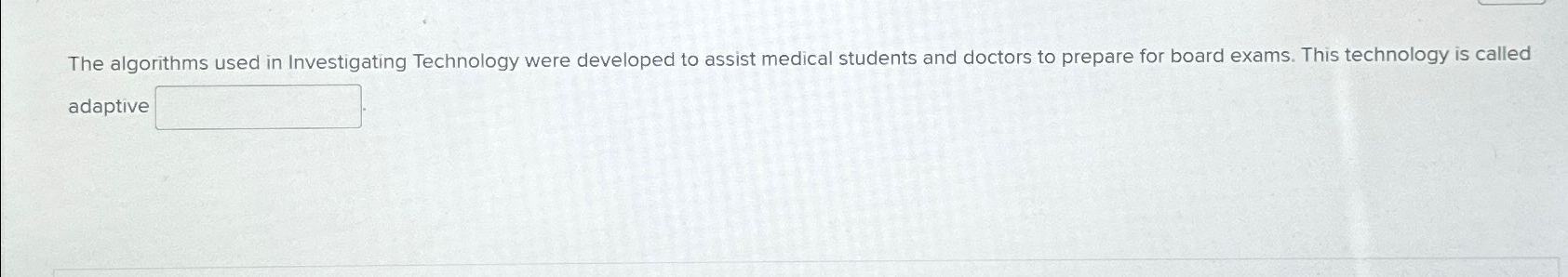 The algorithms used in Investigating Technology