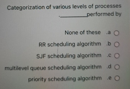 Categorization of various levels of processes