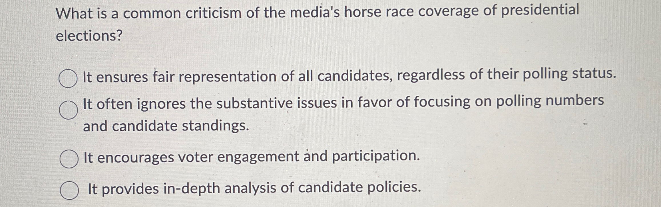 What is a common criticism of the media's horse