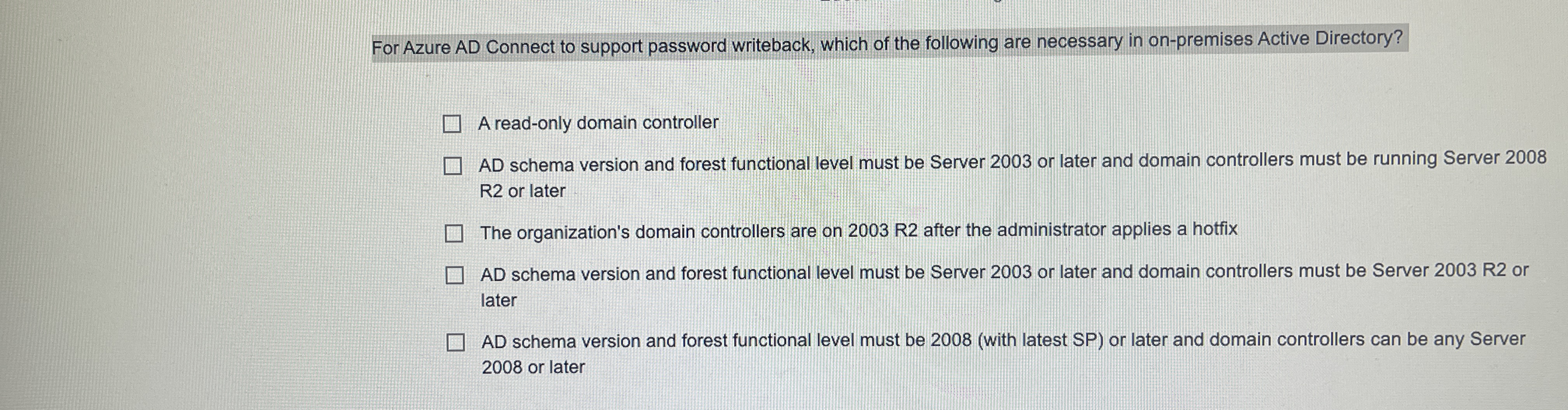 For Azure AD Connect to support password