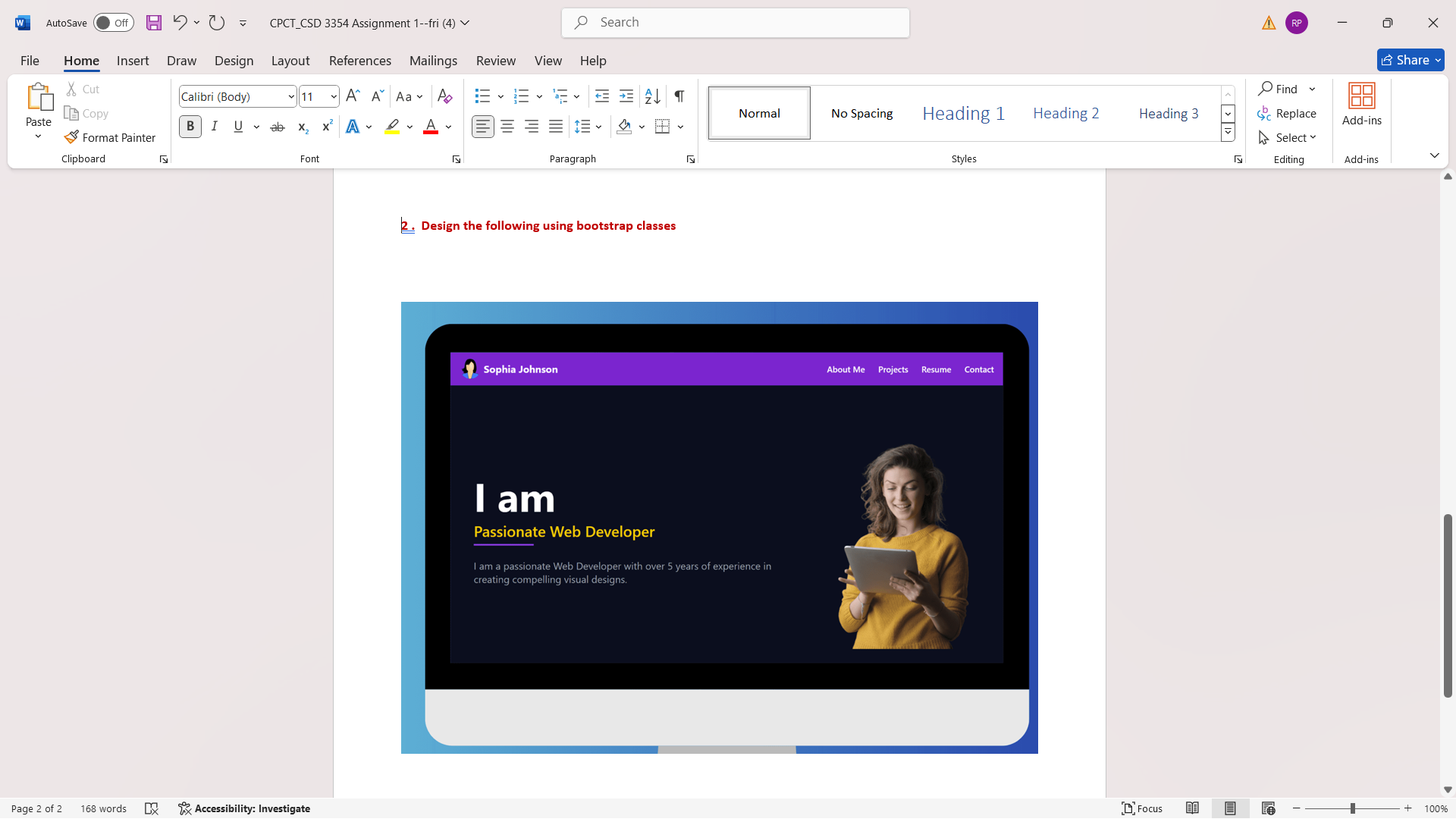expert help Design the following using bootstrap