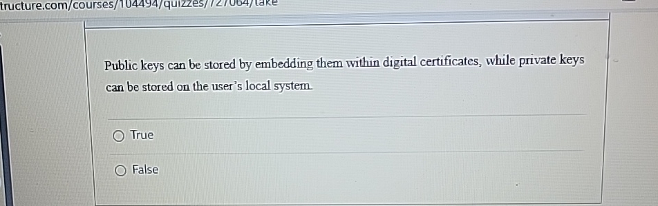 Public keys can be stored by embedding them