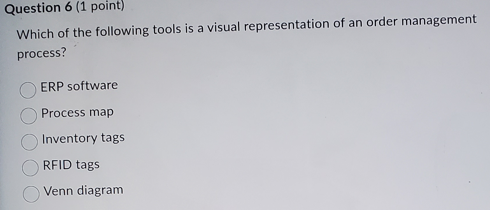 Question 6 ( 1 point ) Which of the following