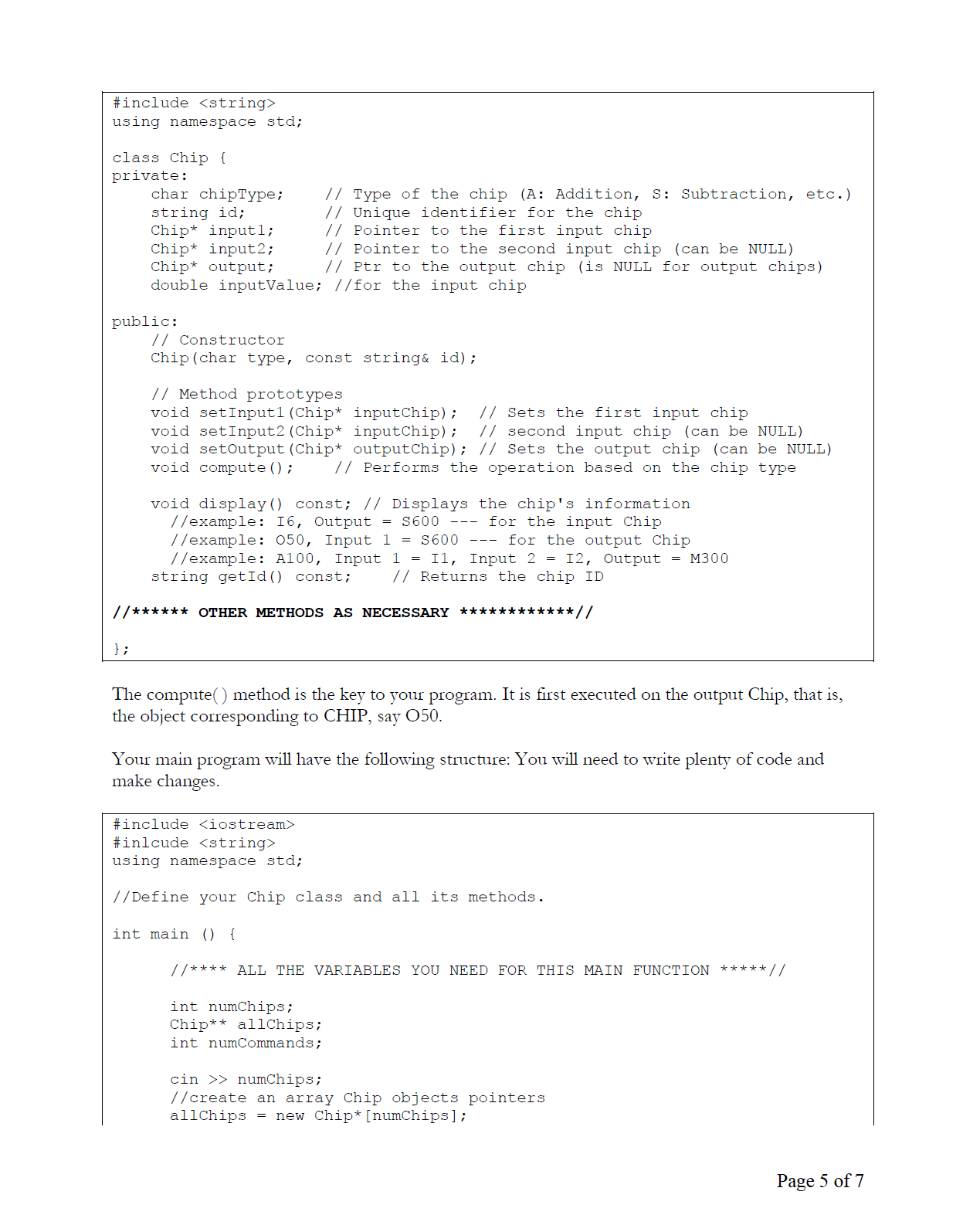 #include Project Description: Imagine you have a