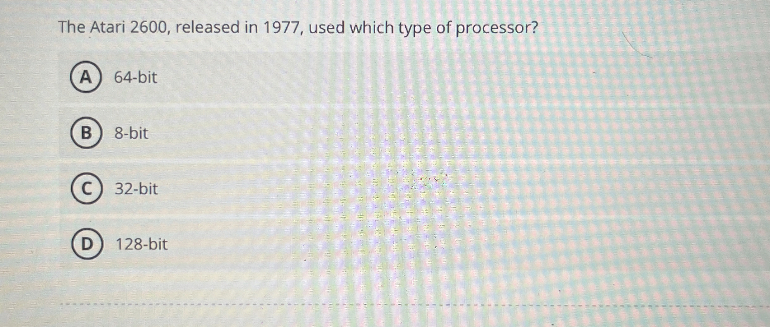 The Atari 2 6 0 0 , released in 1 9 7 7 , used
