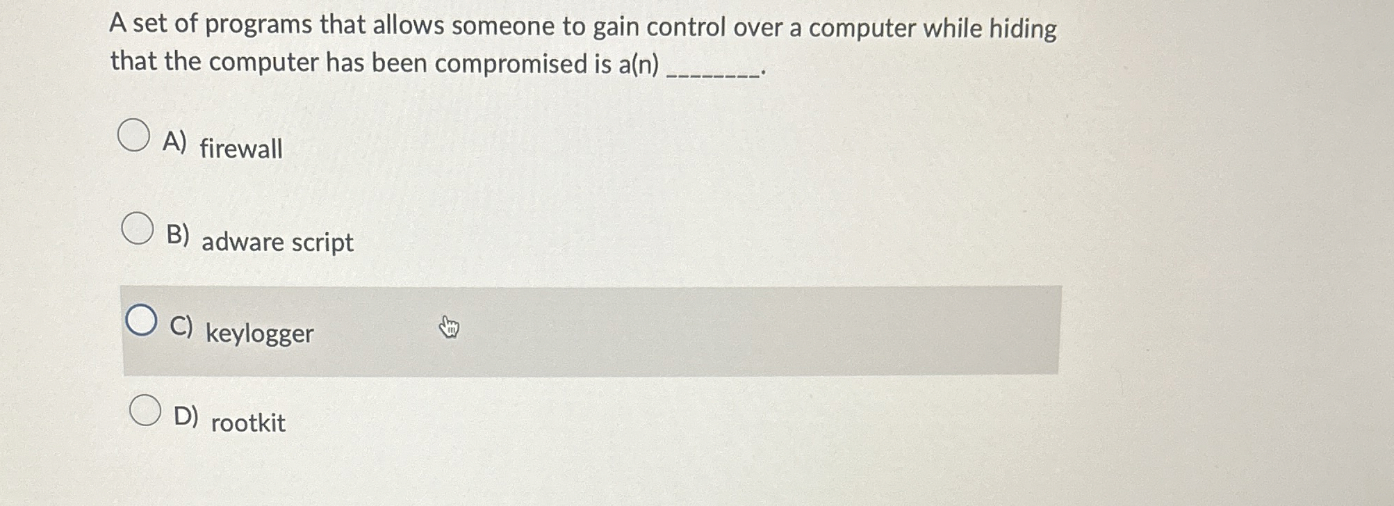 A set of programs that allows someone to gain