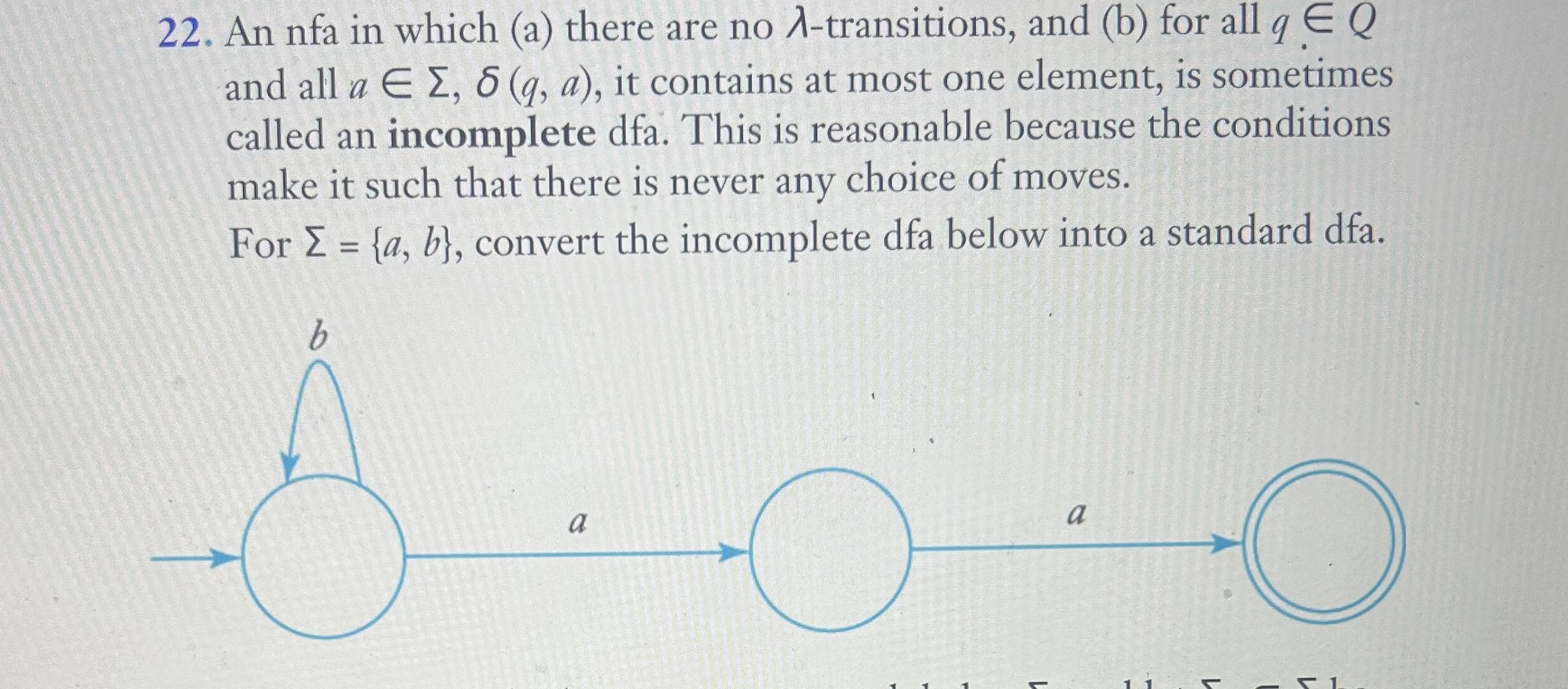 An nfa in which ( a ) there are no - transitions,