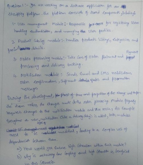 Question 1 : yu are working on a boftuase