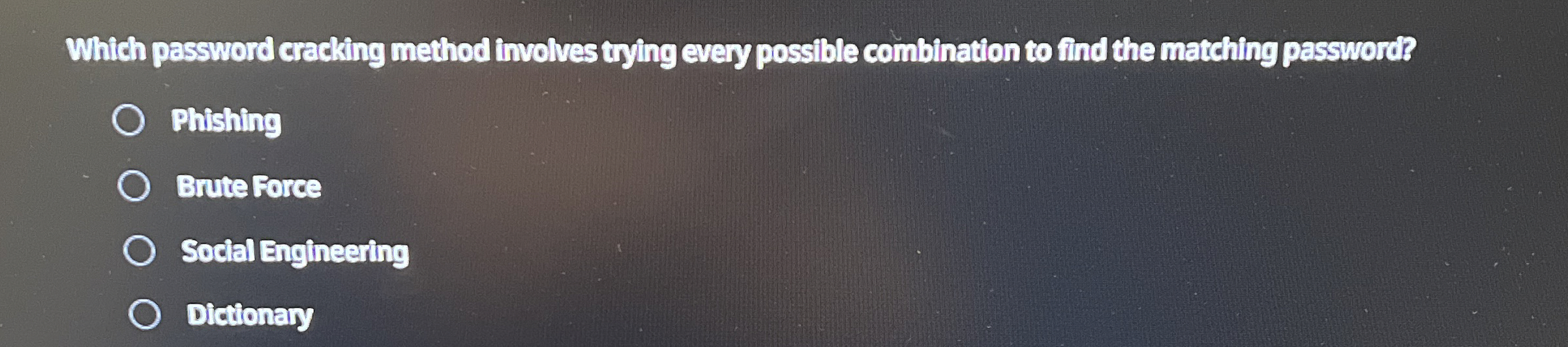 Which password craking method involves trying