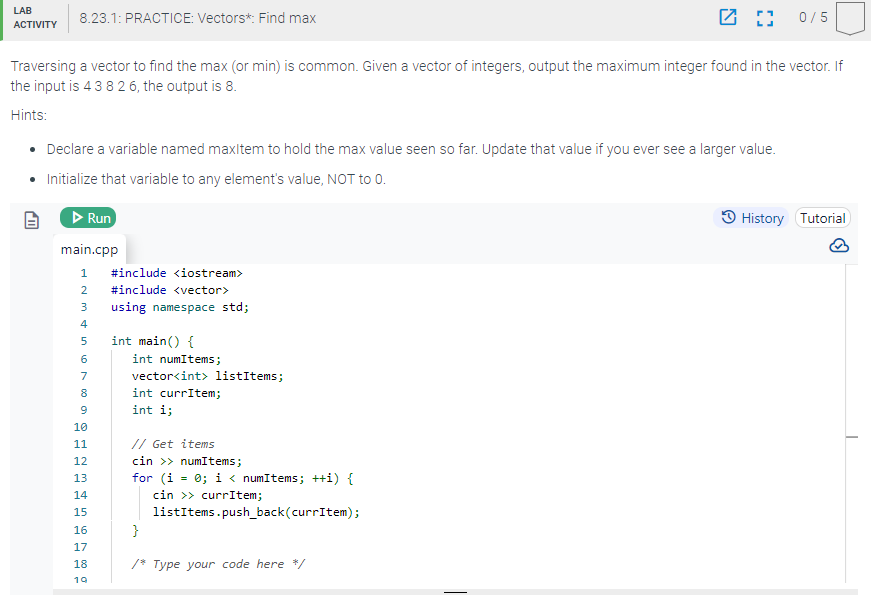 Traversing a vector to find the max ( or min ) is