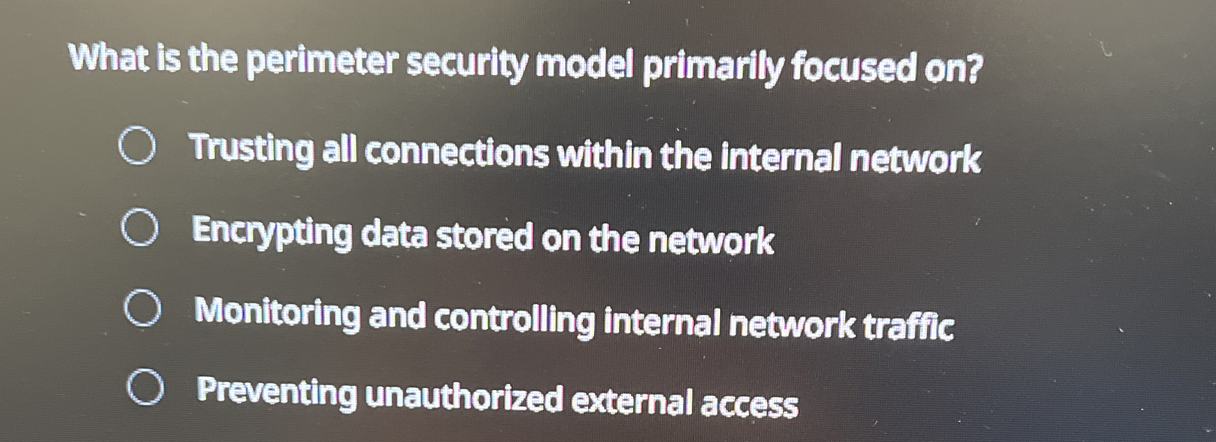 What is the perimeter security model primarily
