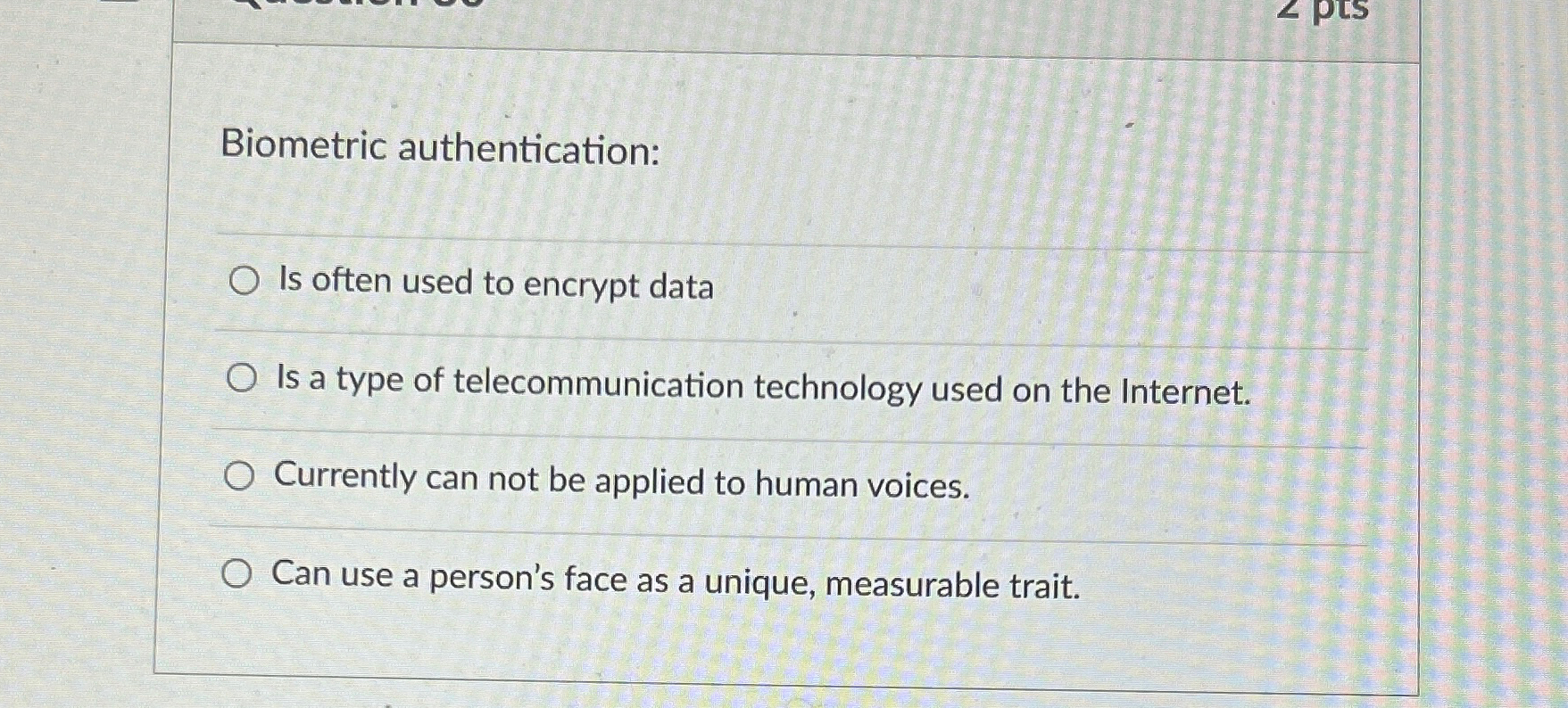 Biometric authentication: Is often used to