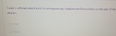Today's software attack tools do not require any