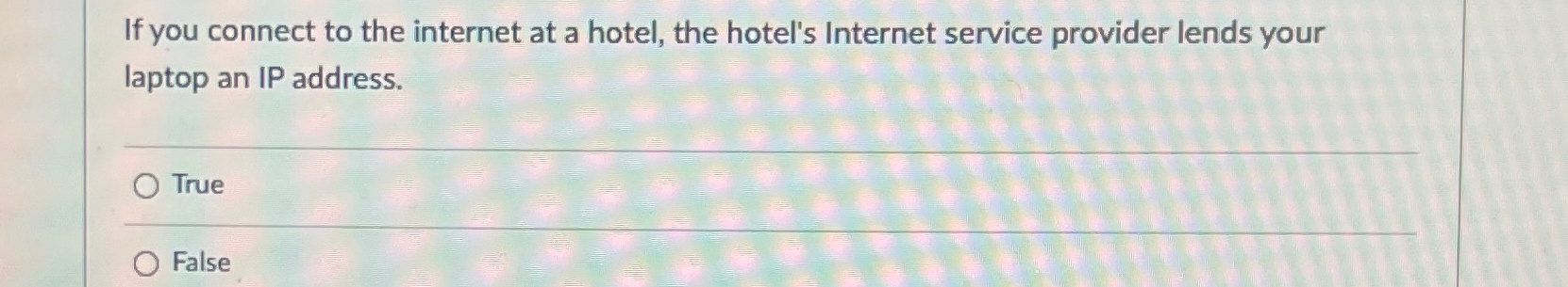 If you connect to the internet at a hotel, the